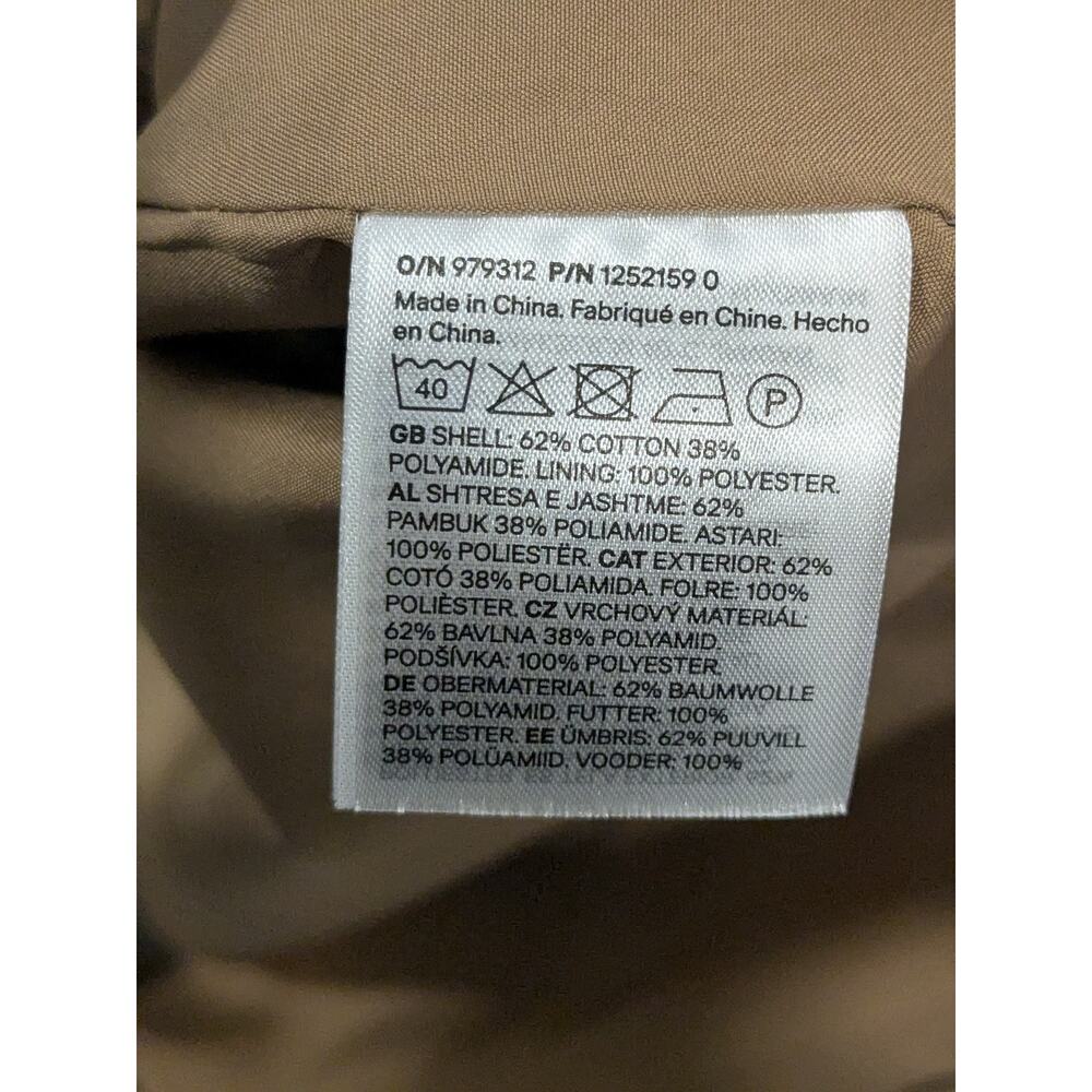 Excellent Condition H&M Women Long Button Down Trench Coat Size Medium Beige - Picture 6 of 7